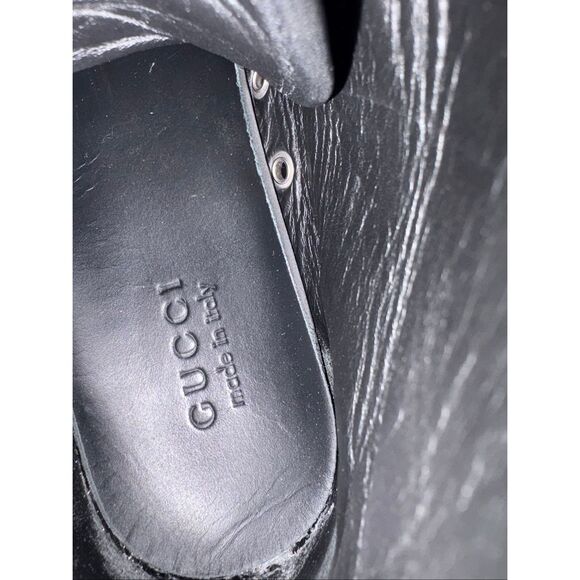 GUCCI MENS GG Canvas Leather High Top Sneakers US 9.5 made in ITALY - Picture 14 of 16